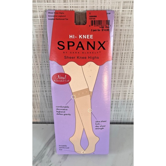 Spanx Knee Highs Hi-Knee One Size Cocoa 2 Pair Pack NEW! Ultra Sheer BxAA - Picture 1 of 3